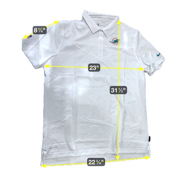 NIke NFL Miami Dolphins Dri Fit On Field polo shirt white men Large CW8356 100 - Picture 2 of 12